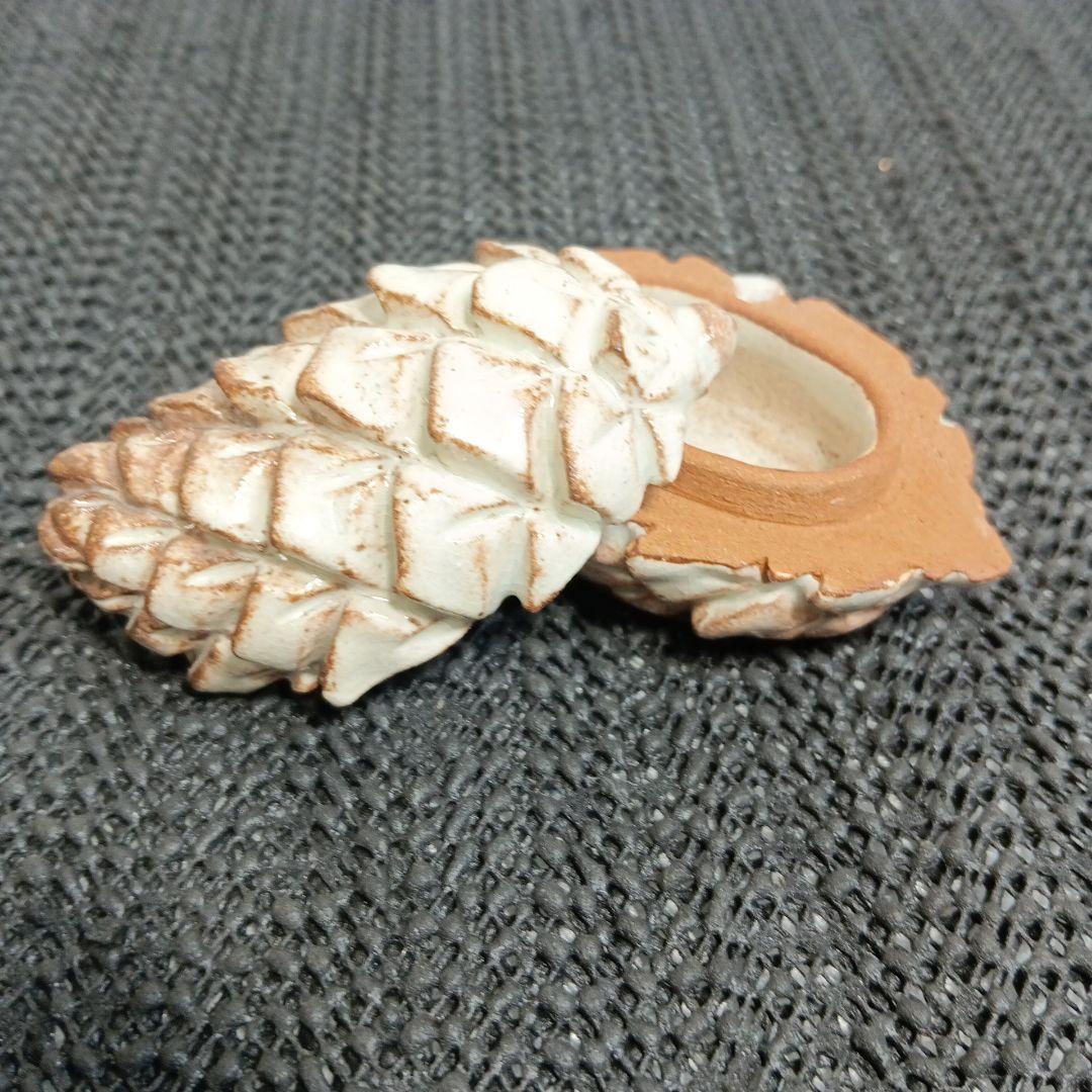 萩焼 松ぼっくり 松実 松笠 香合 茶道具 伝統工芸 アンティーク