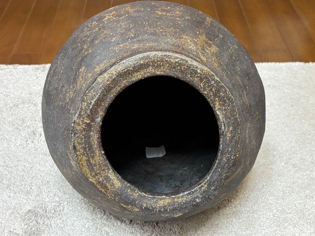 古越前壺　無釉焼き締め壺　 古美術　花器 置き飾り時代物