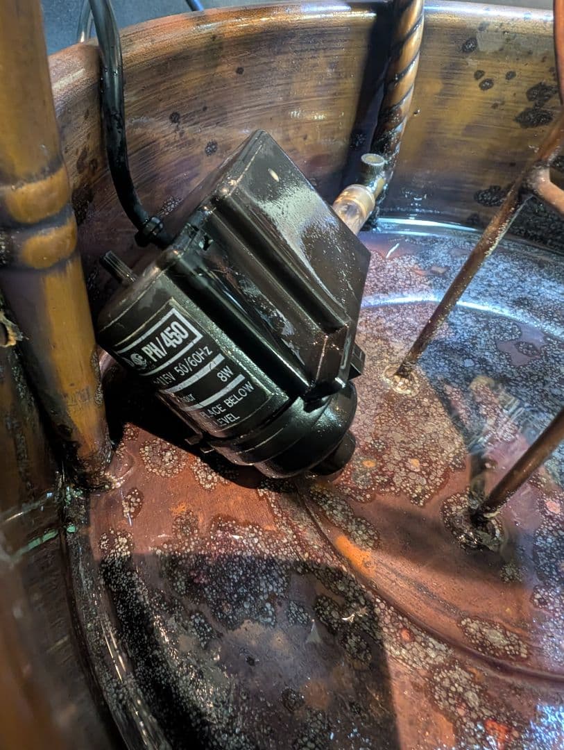 イギリス アンティーク 卓上 噴水 水車 調光ライト 銅製 希少 動作品 ジブリ