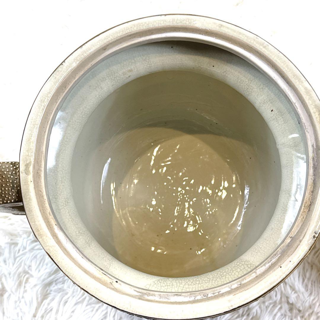 薩摩焼　絢爛豪華　金彩手　公家絵伝文　唐獅子足　古薩摩　大香炉　高さ39cm