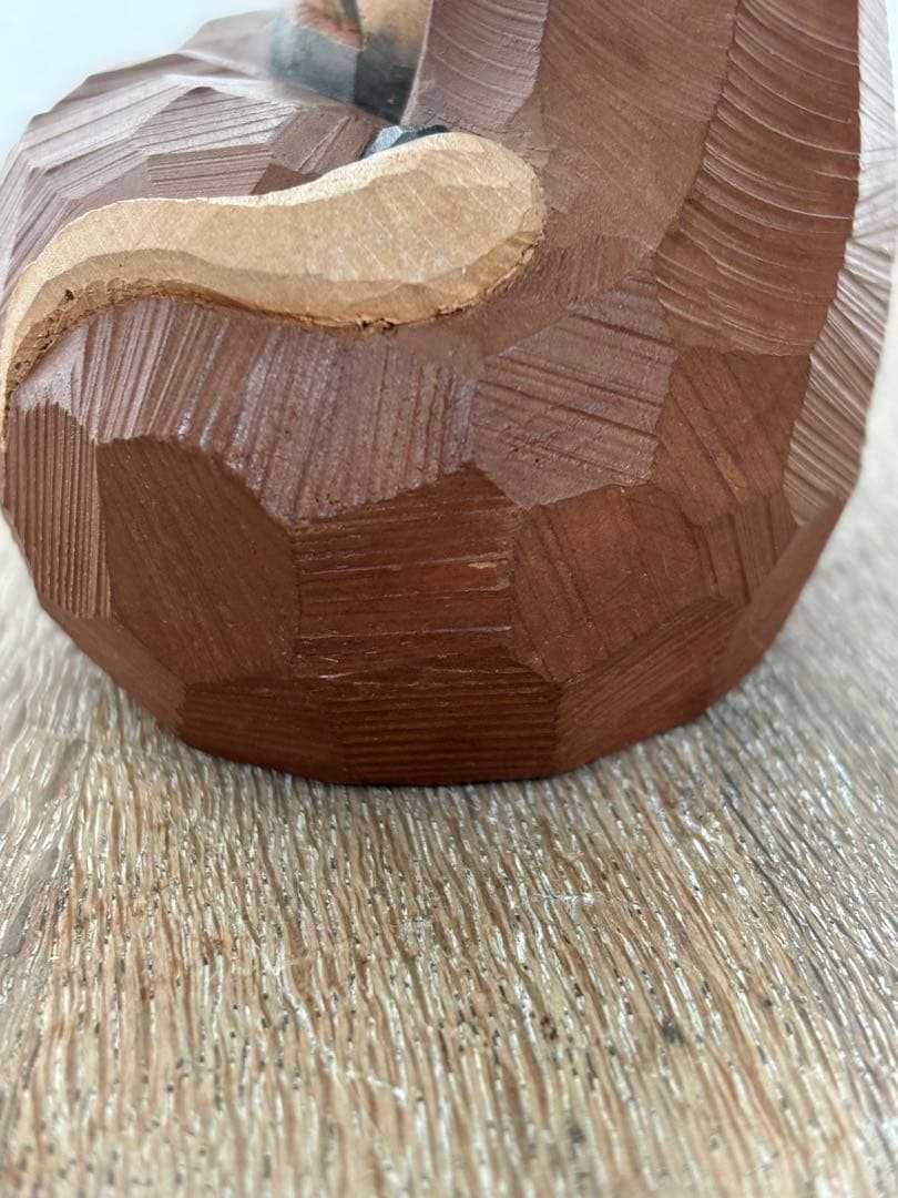 讃岐　彫 一刀彫 達磨　だるま　木彫り　置物　縁起物　【希少品】秀作　讃岐一刀彫
