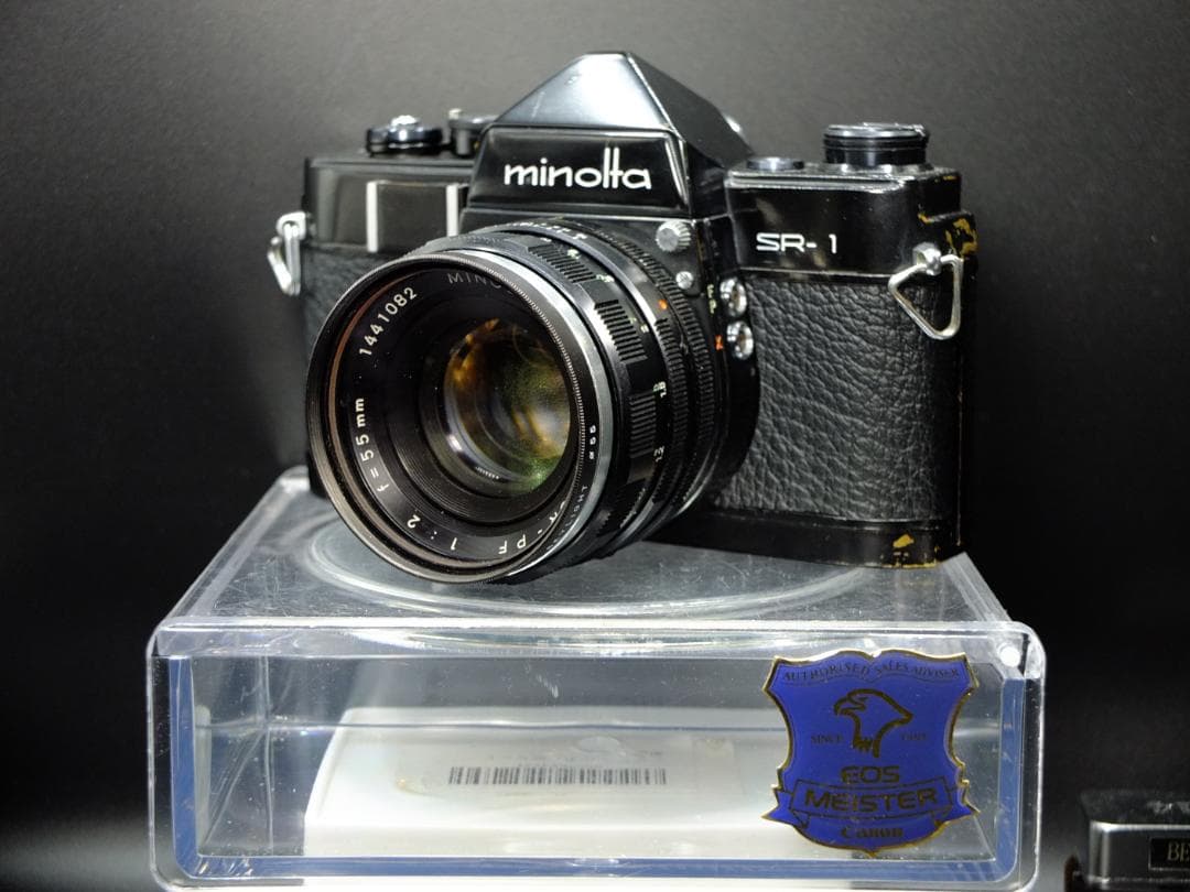 ミノルタSR-1前期型ブラック／ロッコールPF55mmF2付【実写確認済整備品】