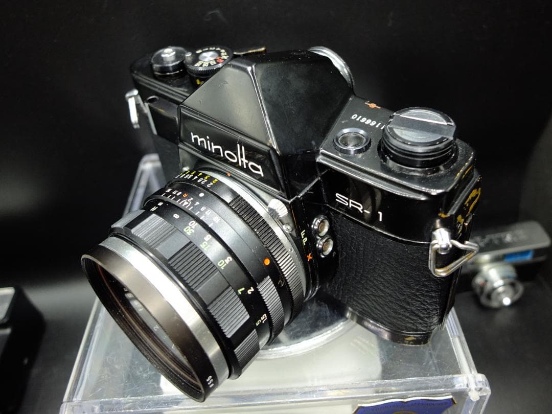 ミノルタSR-1前期型ブラック／ロッコールPF55mmF2付【実写確認済整備品】