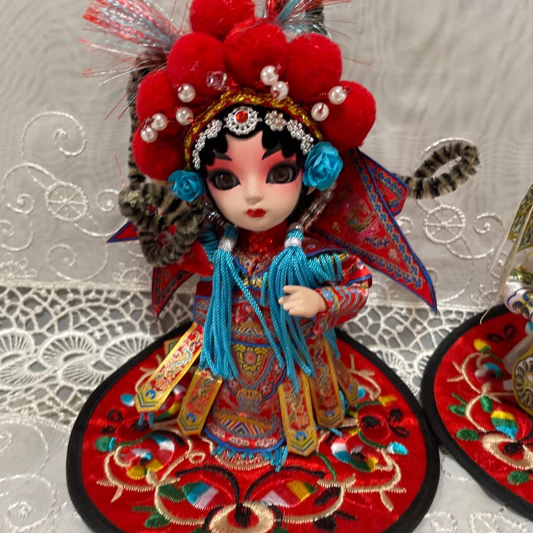 中国　伝統工芸品　京劇絹人　フィギュア　インテリア