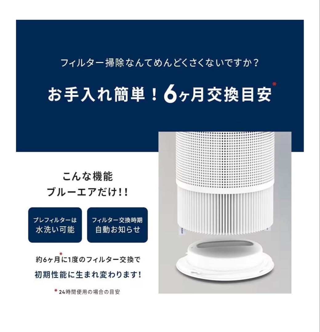 【中古・美品】Blueair 411+ 空気清浄機 ホワイト（プレフィルタ付）