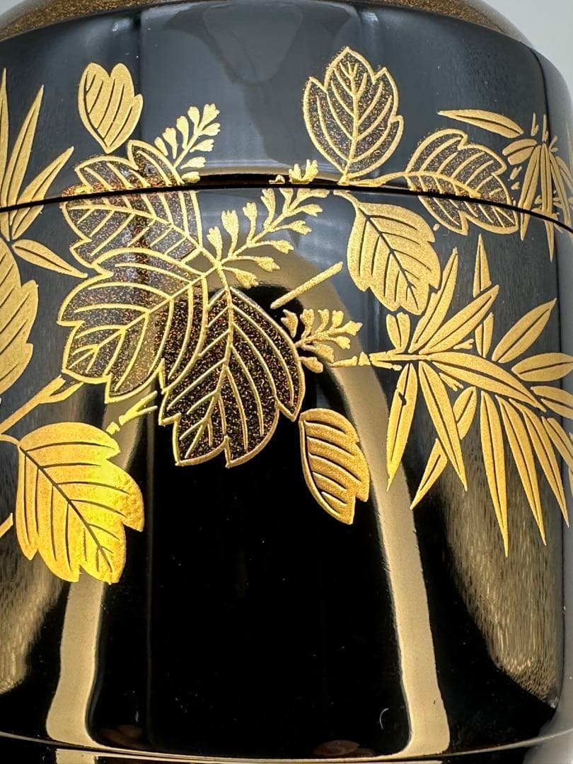 茶道具　棗　鈴木松栄　桐竹蒔絵