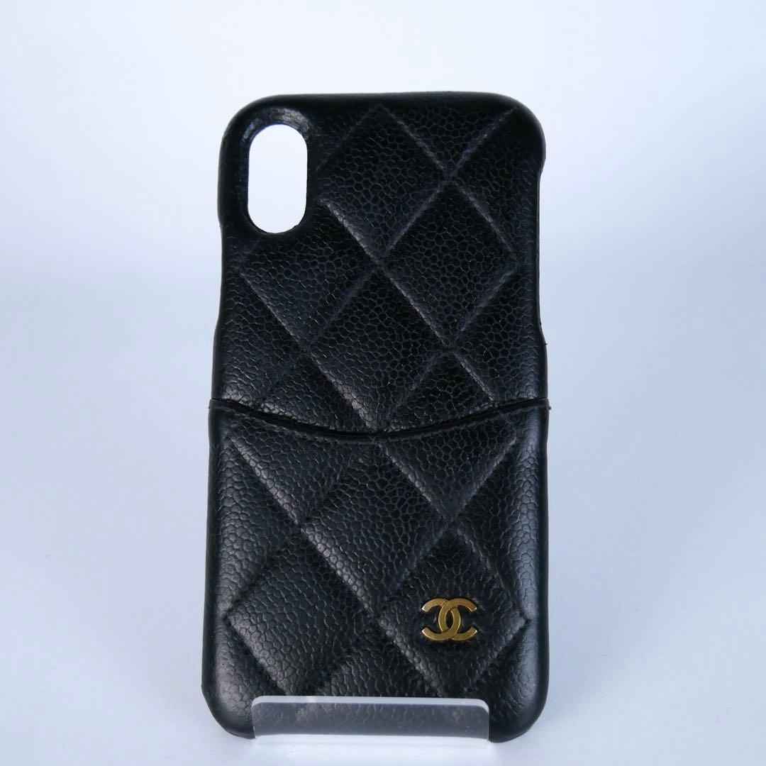 【美品】CHANEL シャネル　スマホケース　マトラッセ　iPhone X XS