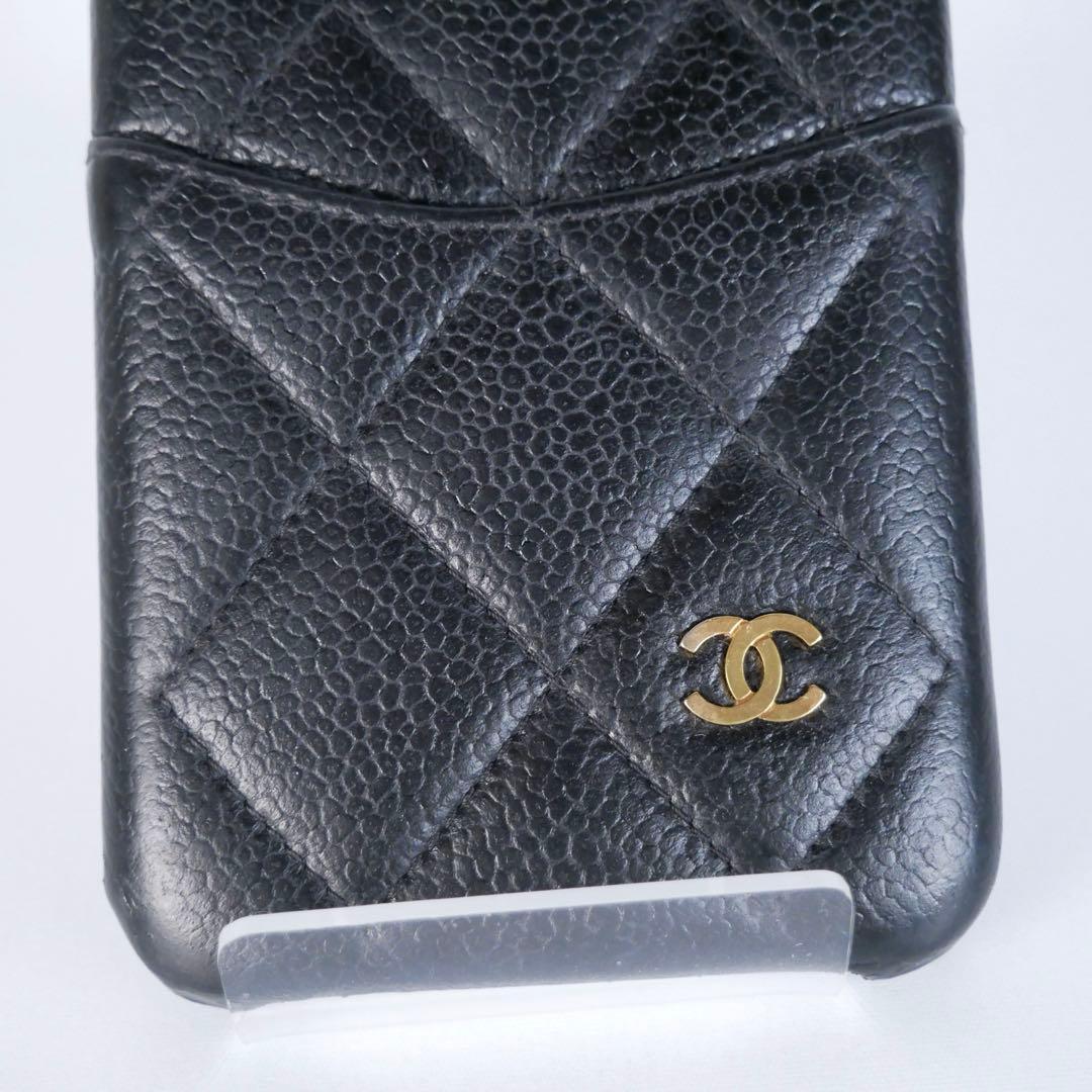 【美品】CHANEL シャネル　スマホケース　マトラッセ　iPhone X XS