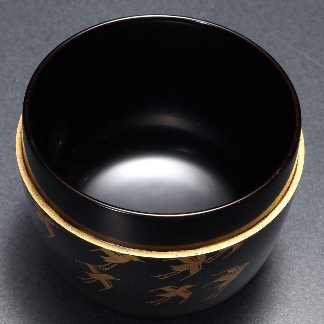 棗　須磨蒔絵　中村孝也　金蒔絵　共箱　共布　R1687P2