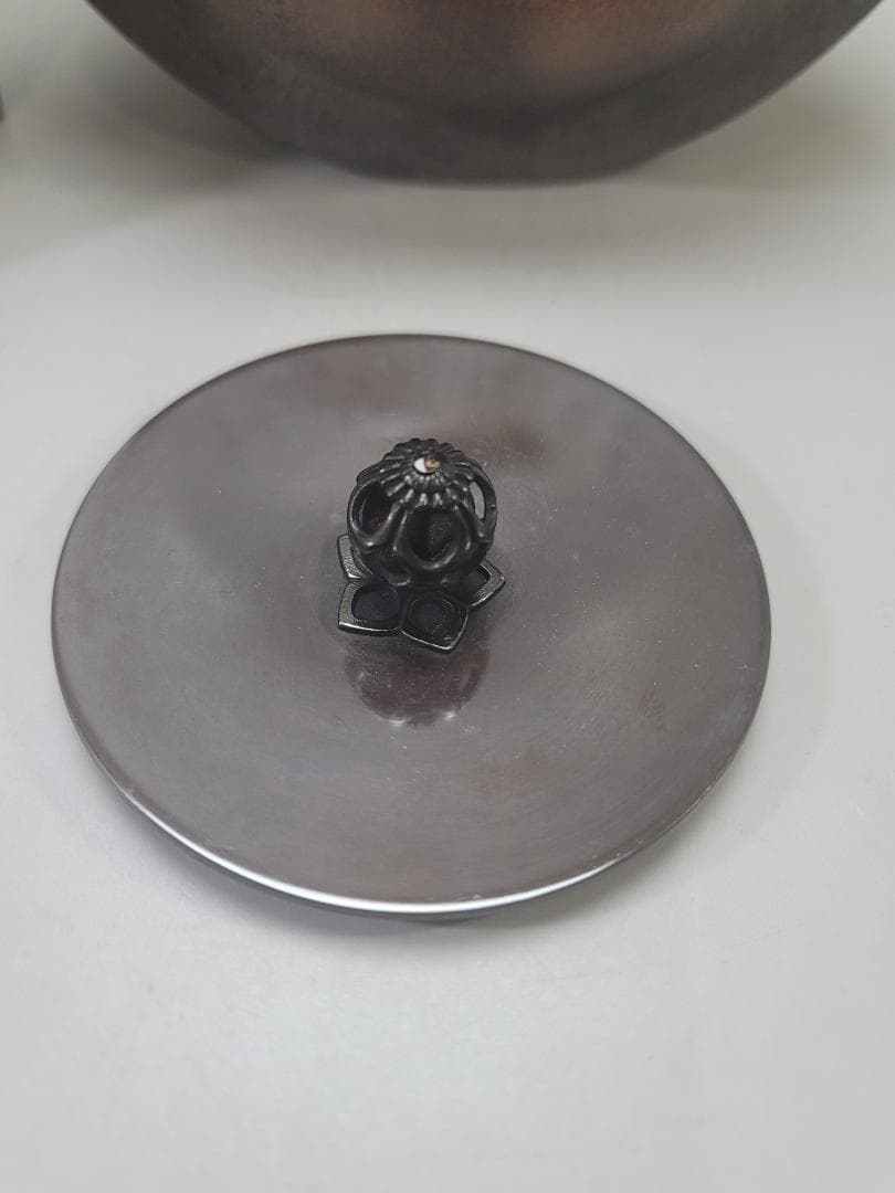 茶道具 仙鏡 富士釜 釜師 菊地政光 造 共箱 美品 DT802
