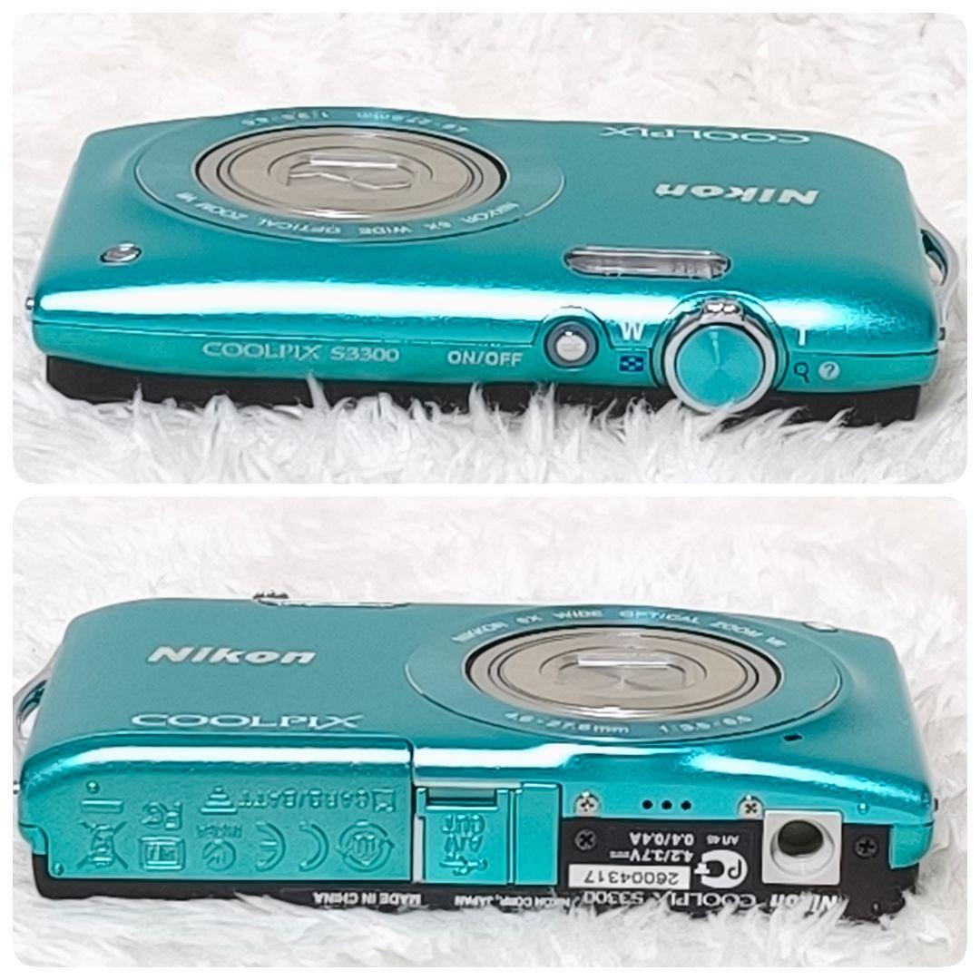 極美品✨NIKON COOLPIX S3300 ターコイズブルー デジカメ