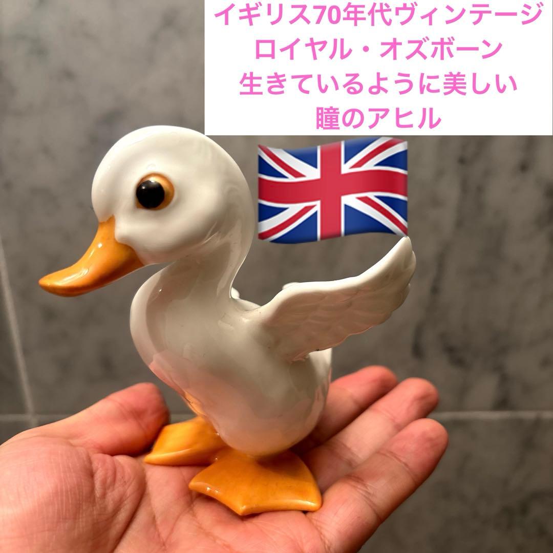 イギリス70年代ロイヤル・オズボーン生きているように美しい瞳のアヒル陶器
