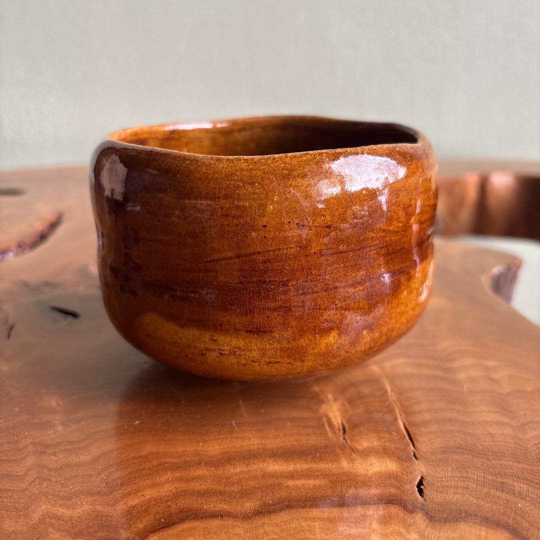 飴釉 楽焼 作家物 共箱 抹茶碗 茶道具