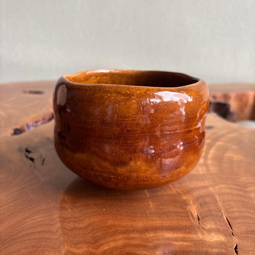 飴釉 楽焼 作家物 共箱 抹茶碗 茶道具