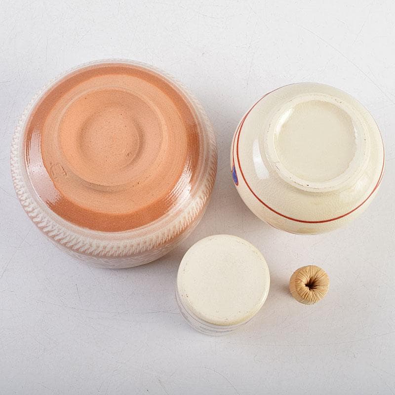 茶道具　扇子蒔絵　利休茶箱　三島刷毛目茶碗　棗など　八点一式　M　R9594