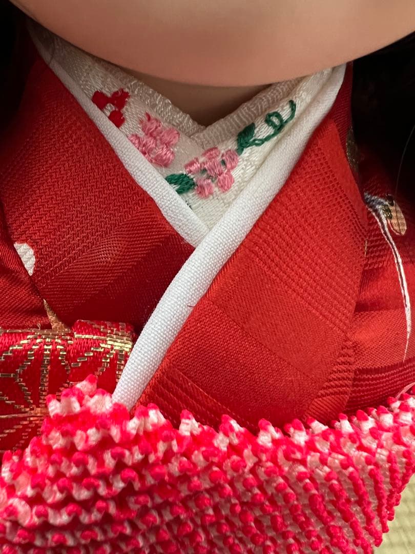 市松人形　吉徳大光　人間国宝 平山郷陽氏写し　赤い本絹　尺2 美品