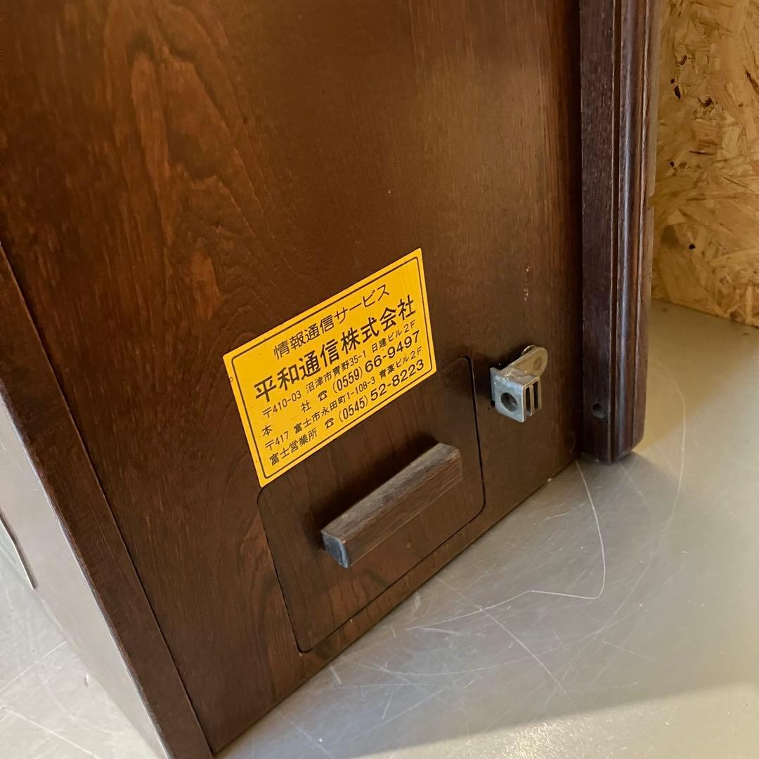 クラシックピンクTEL 昭和レトロ　アンティーク　電話機　小道具　置物　木製