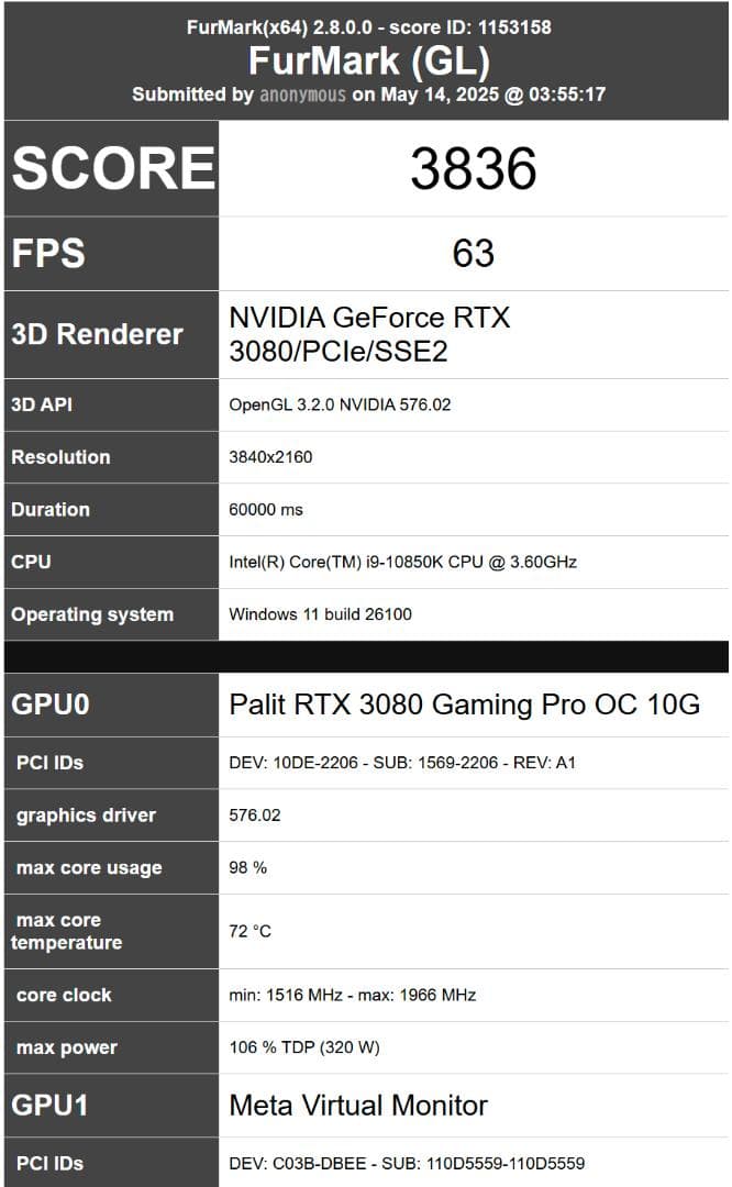 グラフィックボード　GeForce RTX3080 10GB ジャンク