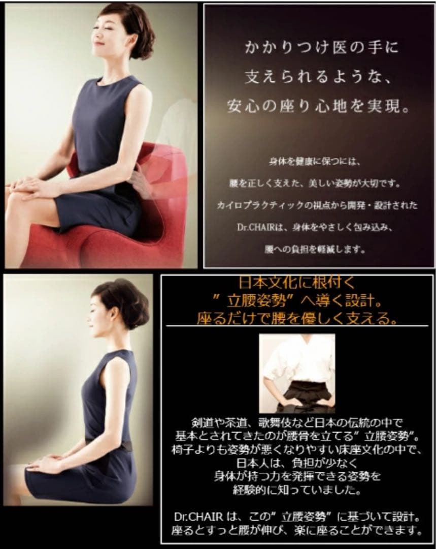 Dr.CHAIR ドクターチェアー ダークブラウン姿勢矯正チェア