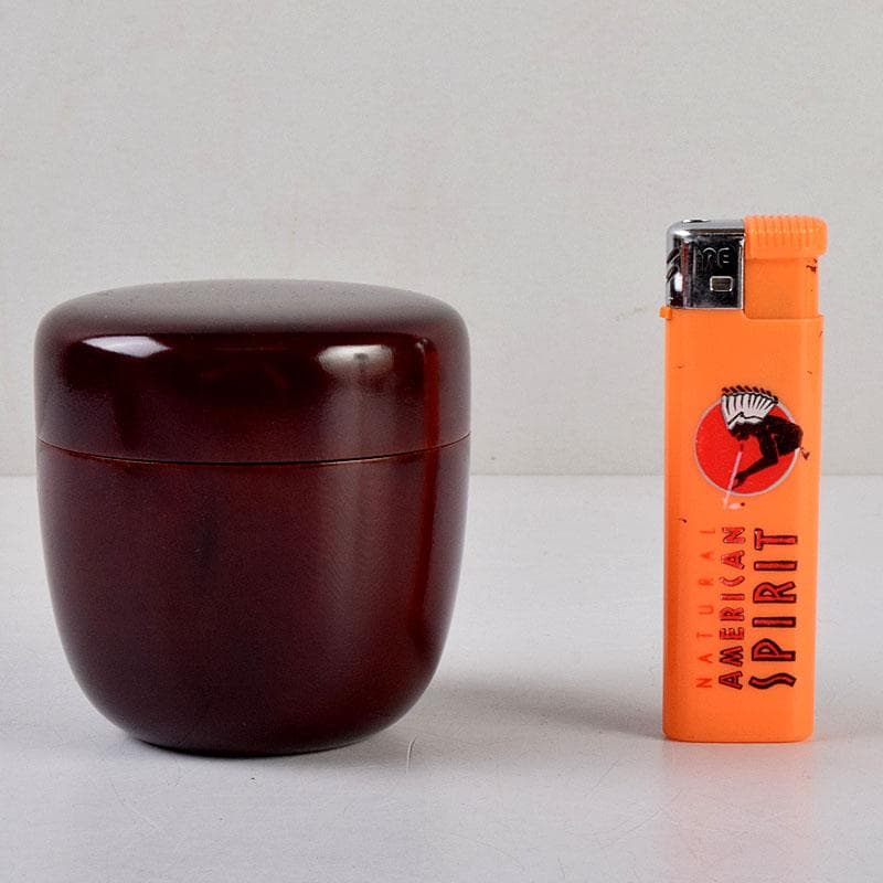 茶道具　溜塗　久田宗也(尋牛斎)作　中棗　共箱　V　8779