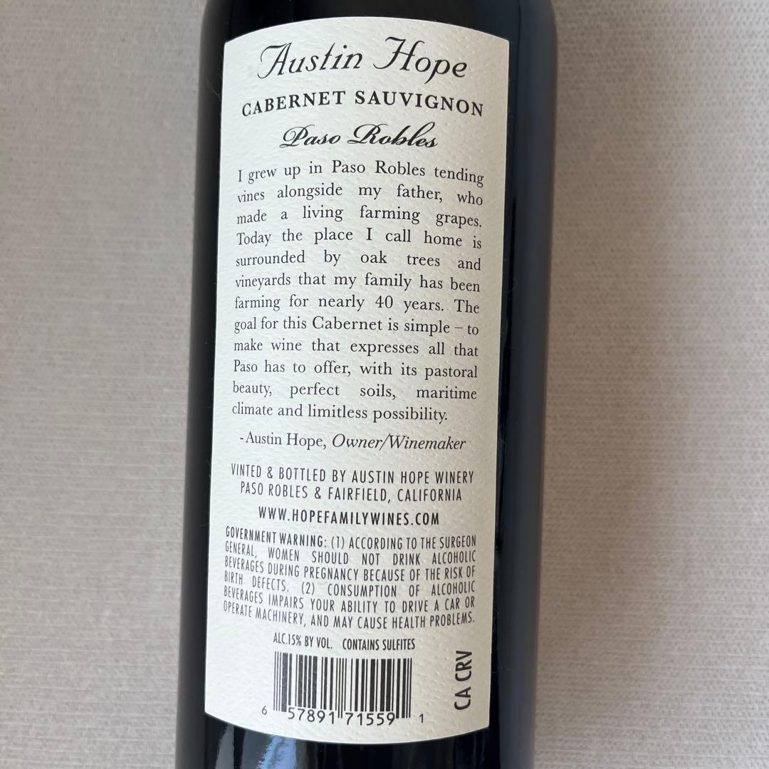 Austin Hope 2022 Paso Robles カべルネソーヴィニヨン
