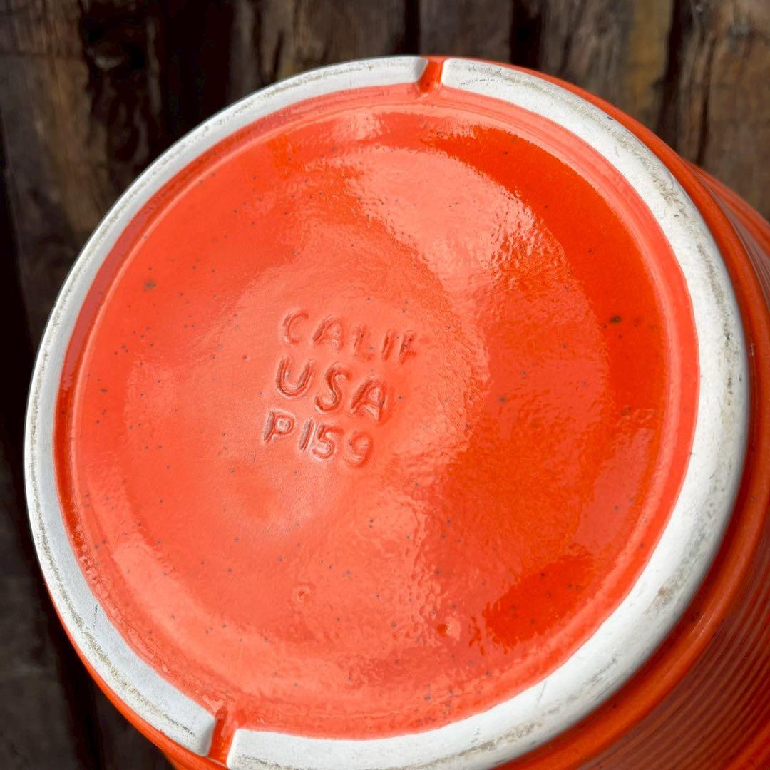 【USA vintage】カリフォルニアポッタリー　クロック　陶器　食品保存容器