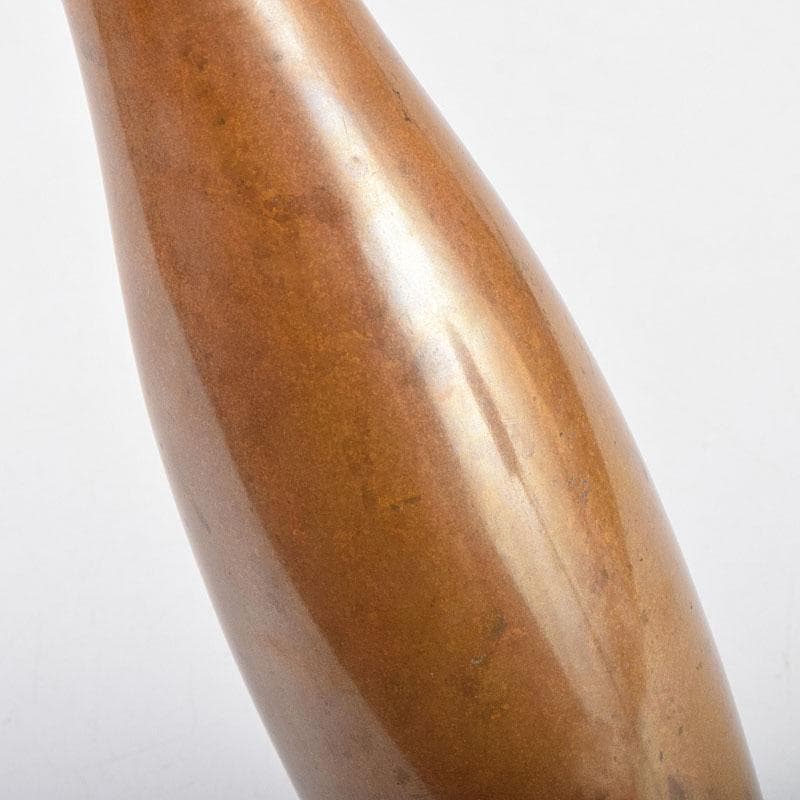 高岡銅器　須賀松園造　蝋型鋳銅　一輪生　花瓶　共箱　M　R9542