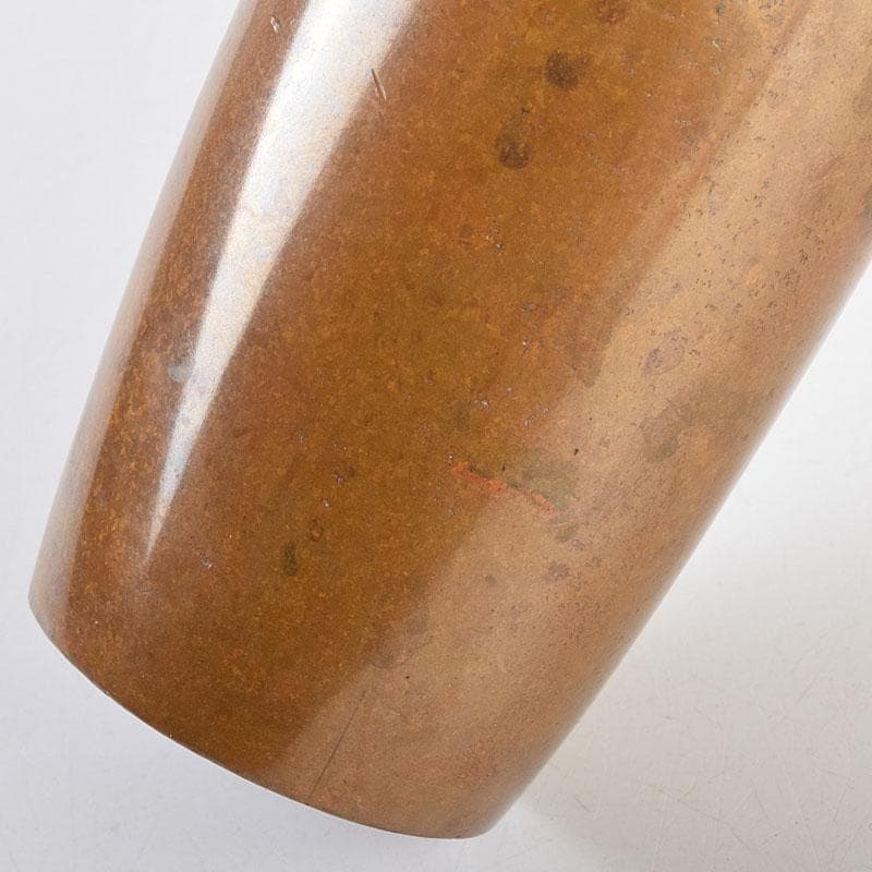 高岡銅器　須賀松園造　蝋型鋳銅　一輪生　花瓶　共箱　M　R9542