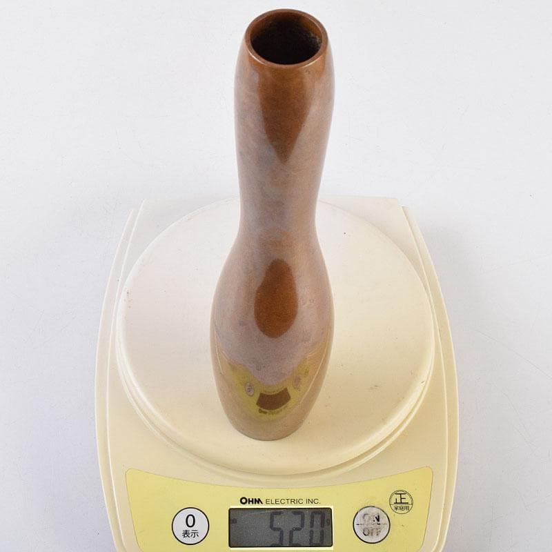 高岡銅器　須賀松園造　蝋型鋳銅　一輪生　花瓶　共箱　M　R9542