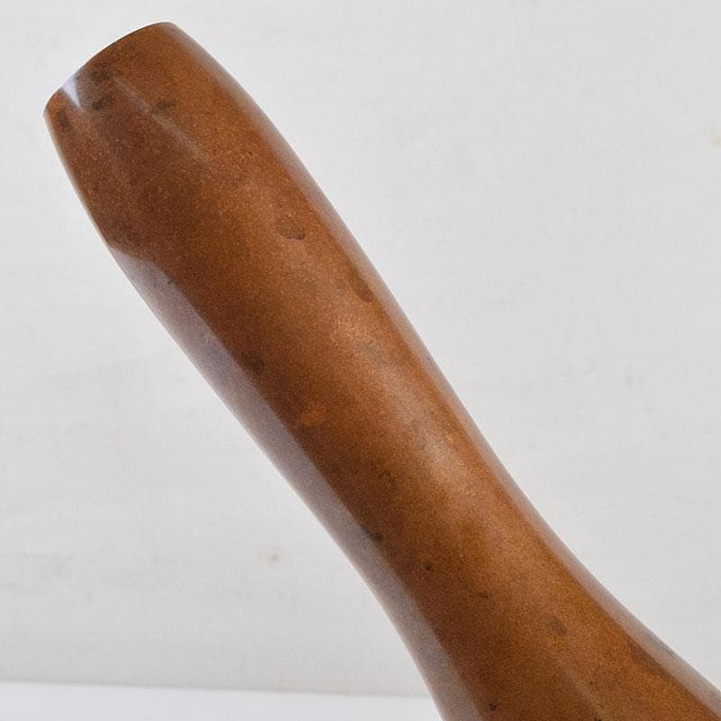 高岡銅器　須賀松園造　蝋型鋳銅　一輪生　花瓶　共箱　M　R9542