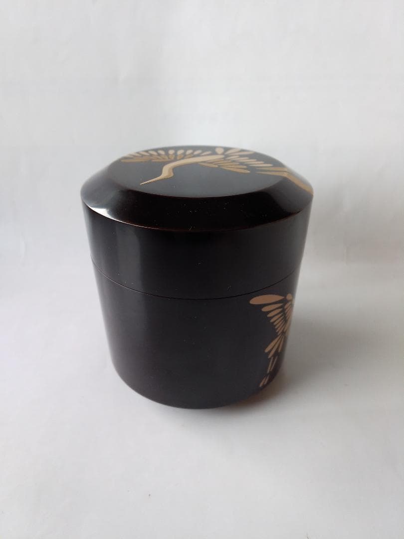 伝統工芸士 塗師 前端雅峯 作 切合口雪吹 鶴蒔絵 共箱 共布 栞 金蒔絵 新品