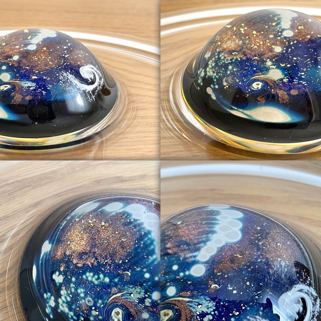 ノグチミエコ ガラス工芸 銀河誕生 宇宙 プレート オブジェ ペーパーウェイト