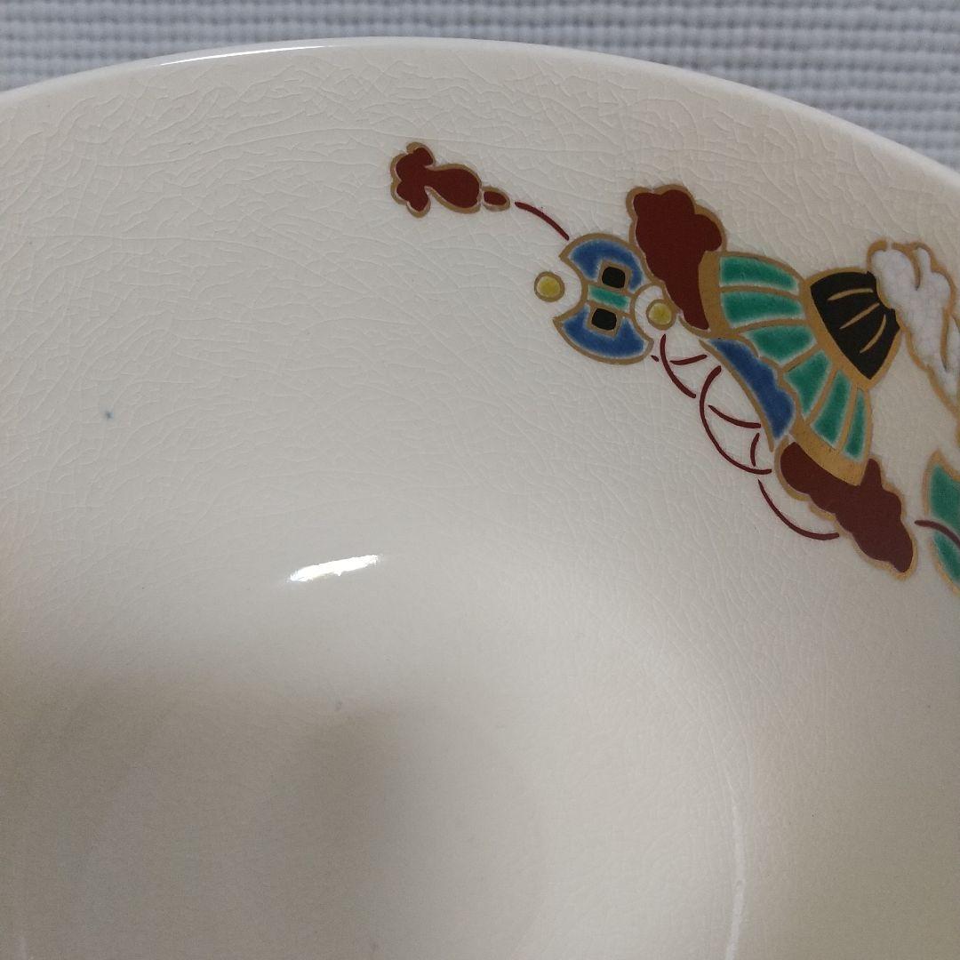 めでたい厚塗色絵〈宝尽くし／兜／片輪車波〉 押小路 京焼 茶碗 ＜未使用品＞