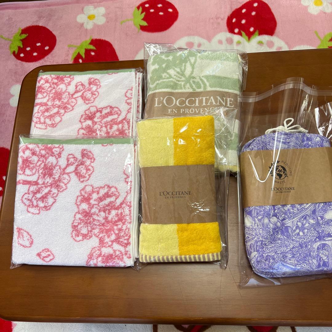 【ロクシタン】バスタオル4枚、ポータブルブランケット