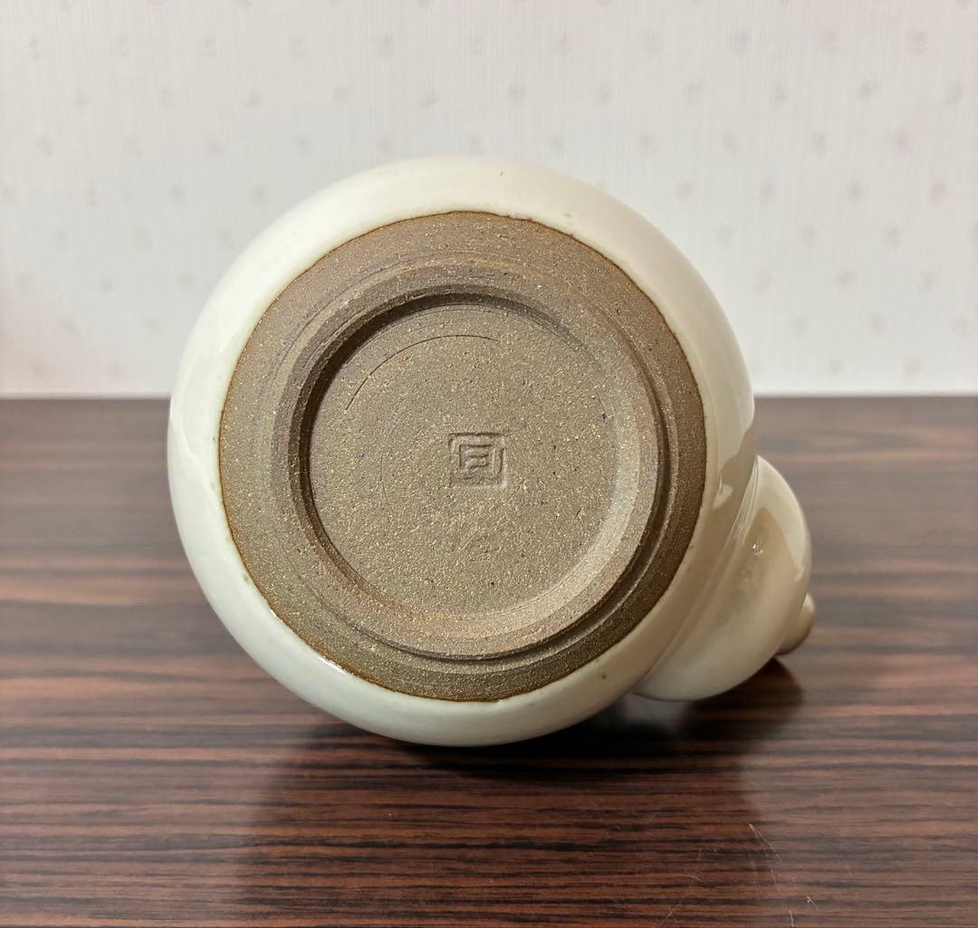 つるも陶器 越前焼 白い水差し 水次 急須 未使用